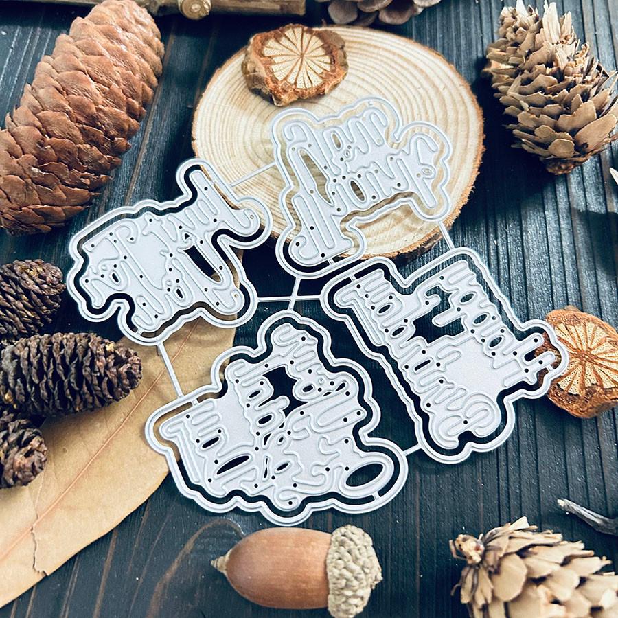 """Nur für dich, Alles Gute zum Geburtstag, Danke, An deinem besonderen Tag" 4er-Set/Los Wörter Stanzformen Für Scrapbooking Prägeschablone Fotoalbum Dekorativ"