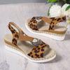 Fashion Leopard Print Women's Sandals 2026 Metal Decoration Wedges Sandalias Mujer Lightweight Non-Slip Gladiator Shoes Women