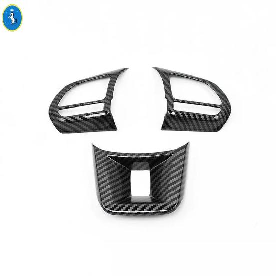 Steering Wheel Bottom Frame Cover Trim For MG ZS MG HS MG3 MG5 MG6 RX5 2017 - 2024 Red / Carbon Fiber Look Interior Accessories