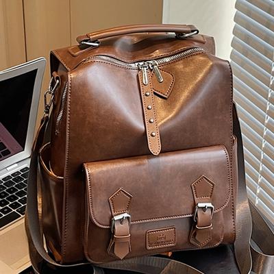 High-value Backpack Bag for Women 2025 New Retro British Simple College Student Schoolbag Large-capacity Travel Backpack