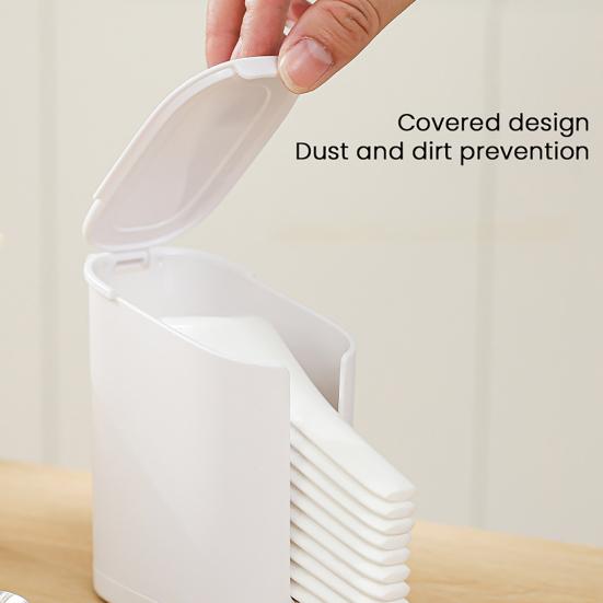 Spoon Storage Box Kitchen Cutlery Organizer Bottom Design Easy to Dust-Proof Cover Hollow Clean Spoon