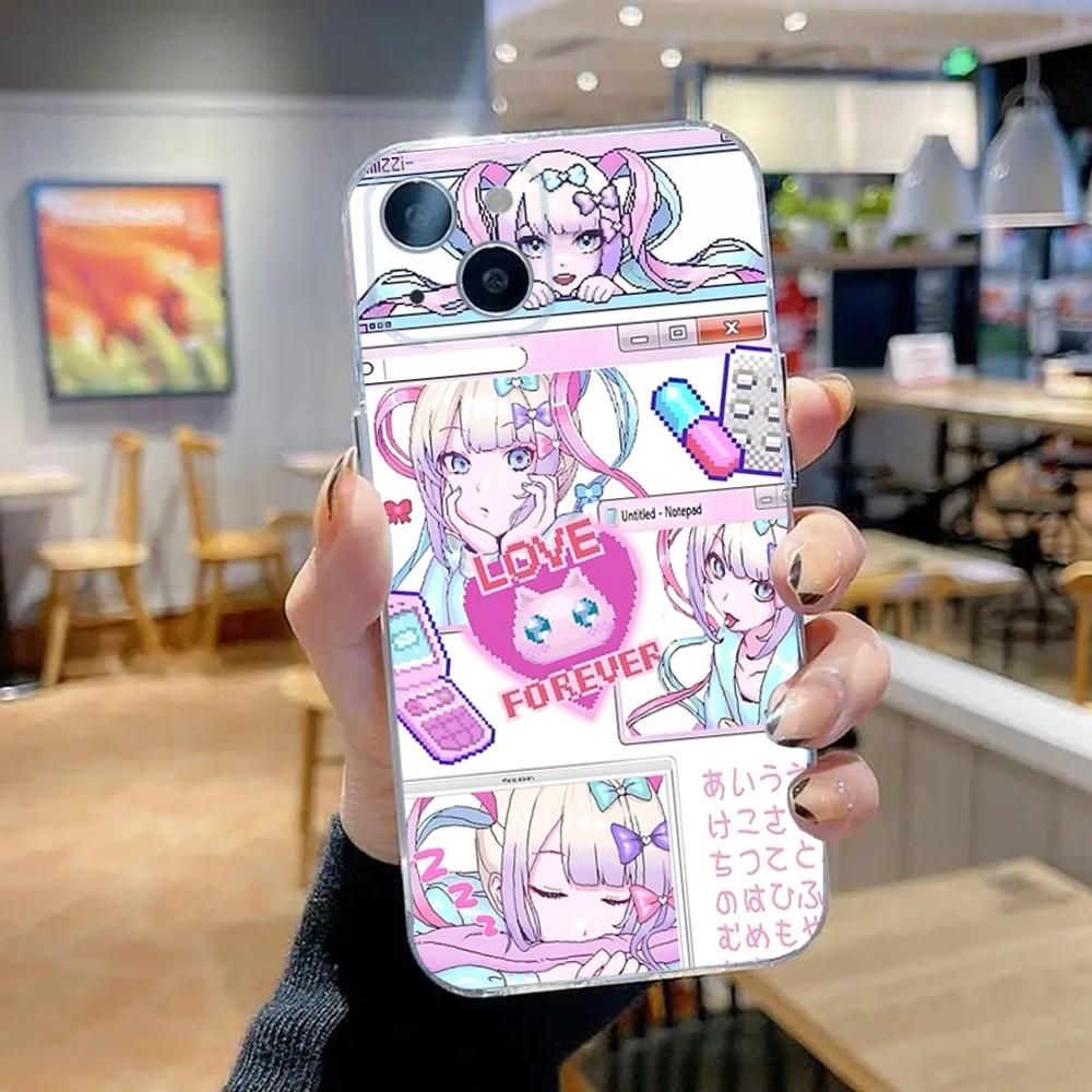 

NEEDY GIRL OVERDOSE kAngel Чехол для телефона для iPhone 16,15,14,13,12,11 Plus,Pro,Max,XR,XS,X,7,8,SE,Mini Прозрачный силиконовый мягкий iPhone15plus