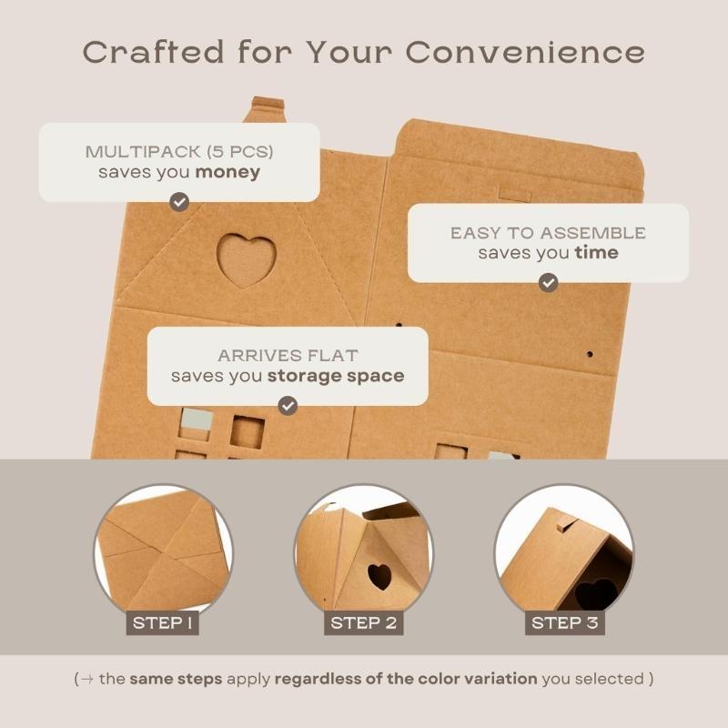  Handmade Christmas Cottage Paper Gift Box for Gift Elegant Holiday Homes Decoration Elegant Party Essential