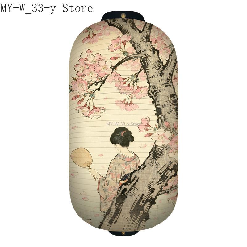 25x50cm Japanese-style Cherry Blossoms Cloth Lantern Ukiyo-e Traditional Printed Lantern Izakaya Cuisine Wedding Party Decor