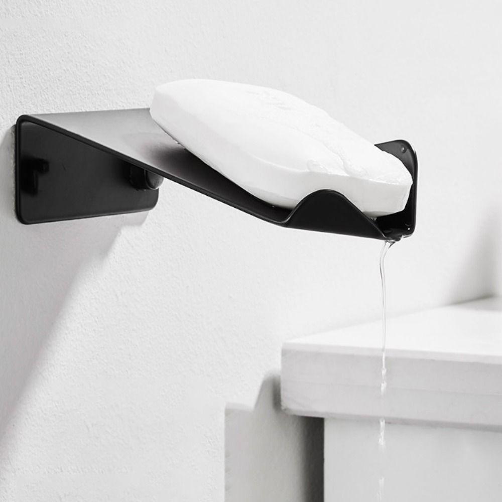 Carbon Steel Wall Mounted Soap Holder Black Soap Sponge Creative Soap Dishes  Home