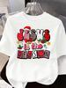 (Asian Size) Tree Cute 90s O-neck T Shirt Short Sleeve T-shirts Merry Christmas Fashion Women's Top Print Casual New Year Clothing Graphic Tee