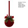 Christmas Red Bell Ornament Plastic Velvet Flocked Bell Ball Tree Ornament for Holiday Window Shop Home Decoration