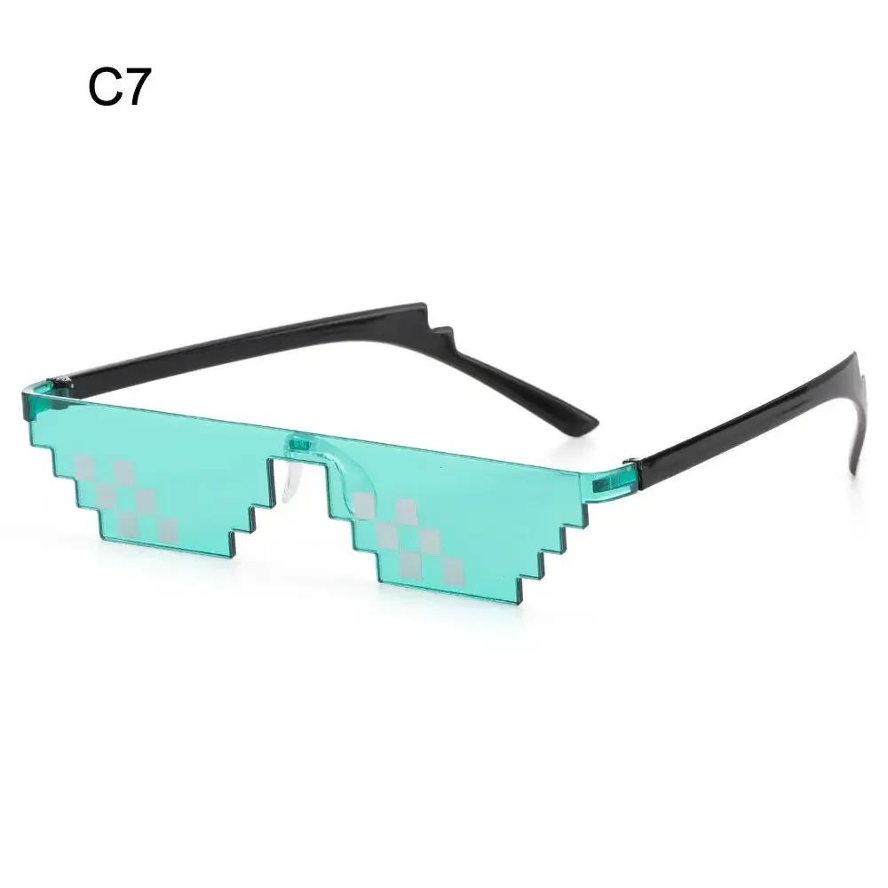 Funny Pixelated Mosaic Glasses Adults Teens Halloween Decorative Shades Party Disco Glasses Photo Props Gamer Robot Sunglasses