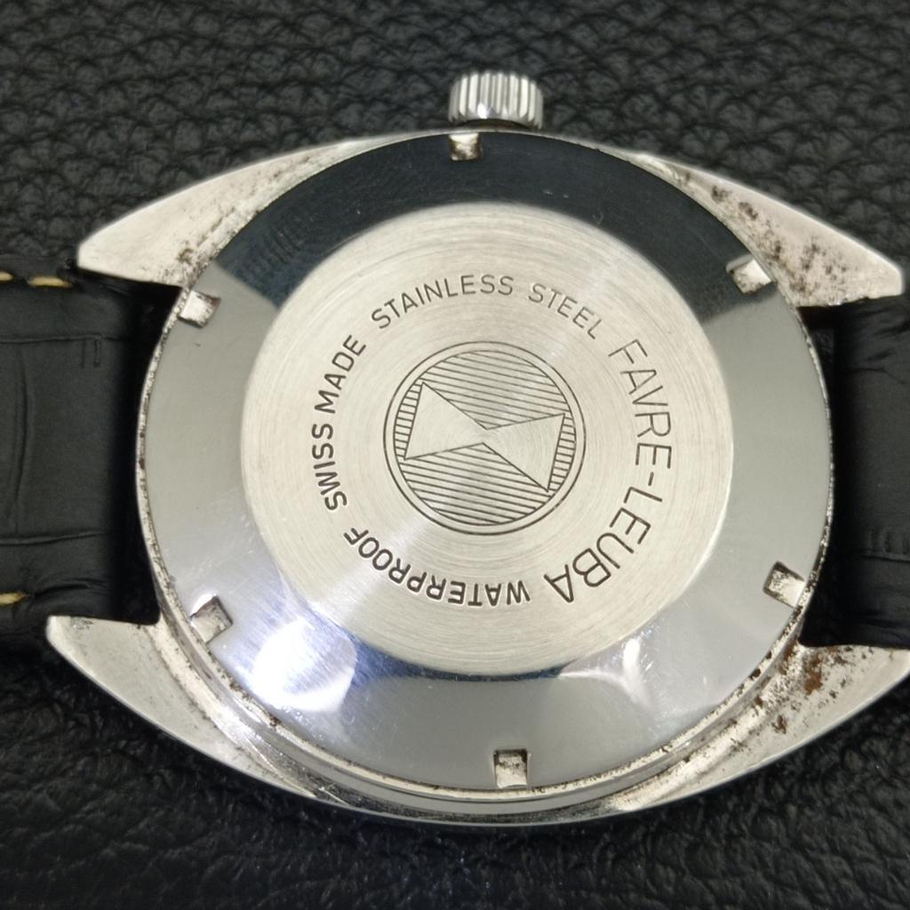 USED SWISS FAVRE LEUBA GENEVE DUOMATIC 1906 MENS BLUE DIAL WATCH A432155-2 R110-a432155