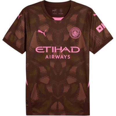 Manchester City Letter Print Casual Sports Crew Neck Short Sleeve Football Shirt Men Tops Red-Brown 775107-41