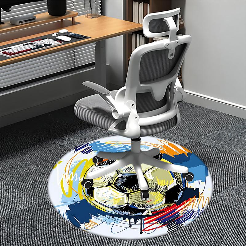 

Colorful Abstract Soccer Ball Office Carpet Chair Mats, Home Decor, Office Carpet, Gift for Sports Enthusiasts, Suitable for Bedroom, Living Room, Va 80cm by 80cm