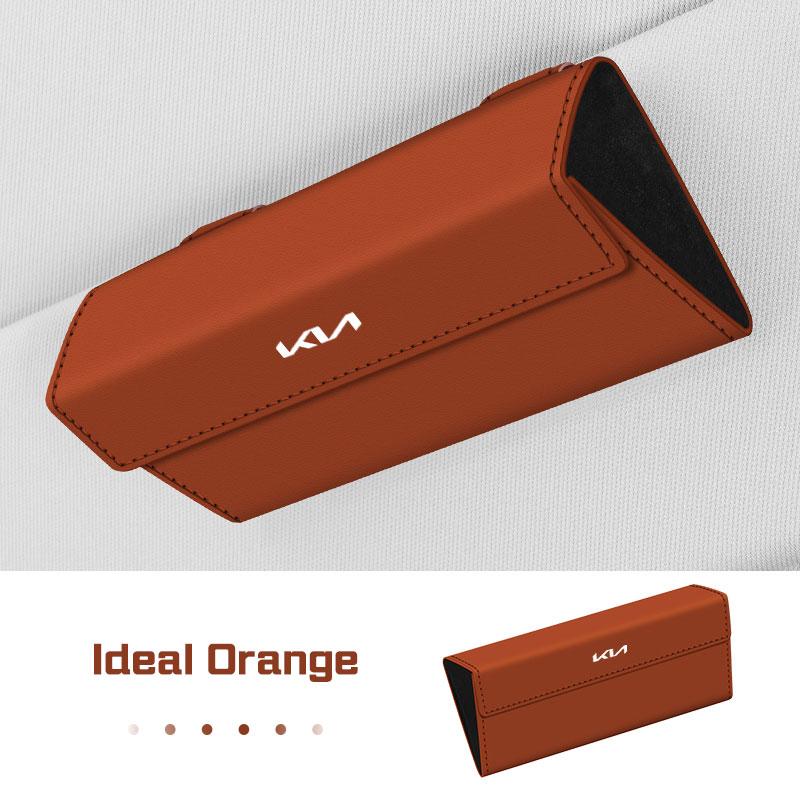 BBDS7 Leather Car Glasses Case Portable for KIA Ceed Forte Cerato K3 GTLine Seltos Sportage Sorento Visor Sunglasses Box Accessories