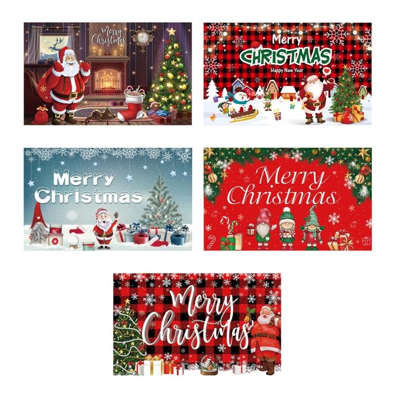 Large Christmas Backdrop Decorative Cloth 70.8x43.3Inch Polyester Fabric For Holiday Decorations And Family Gathering