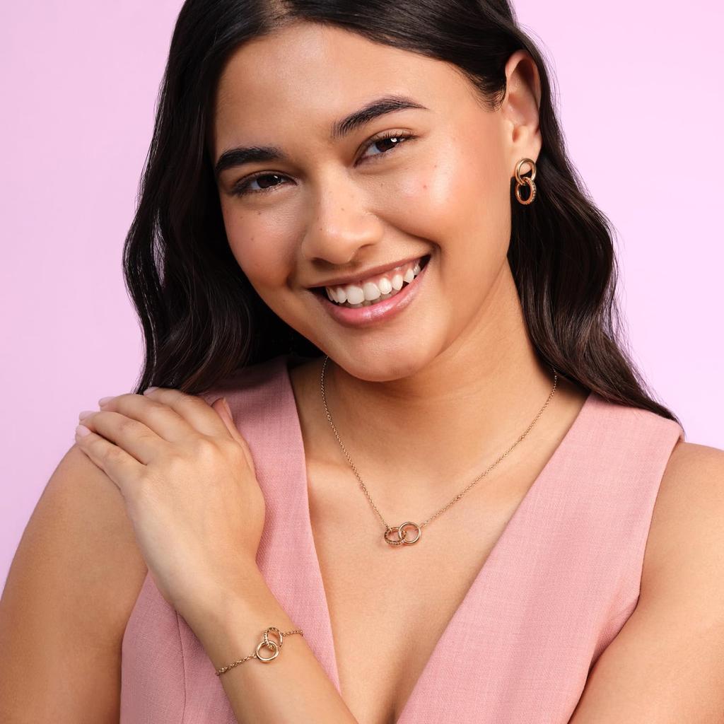 Olivia Burton Classic Amity Interlocking Rose Gold Necklace Women's (24100313)