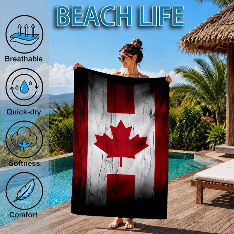 Canada Day Celebration Beach Towel, Quick-drying, Easy To Care For, Suitable for Both Fitness and Beach Vacations,Sports Essential