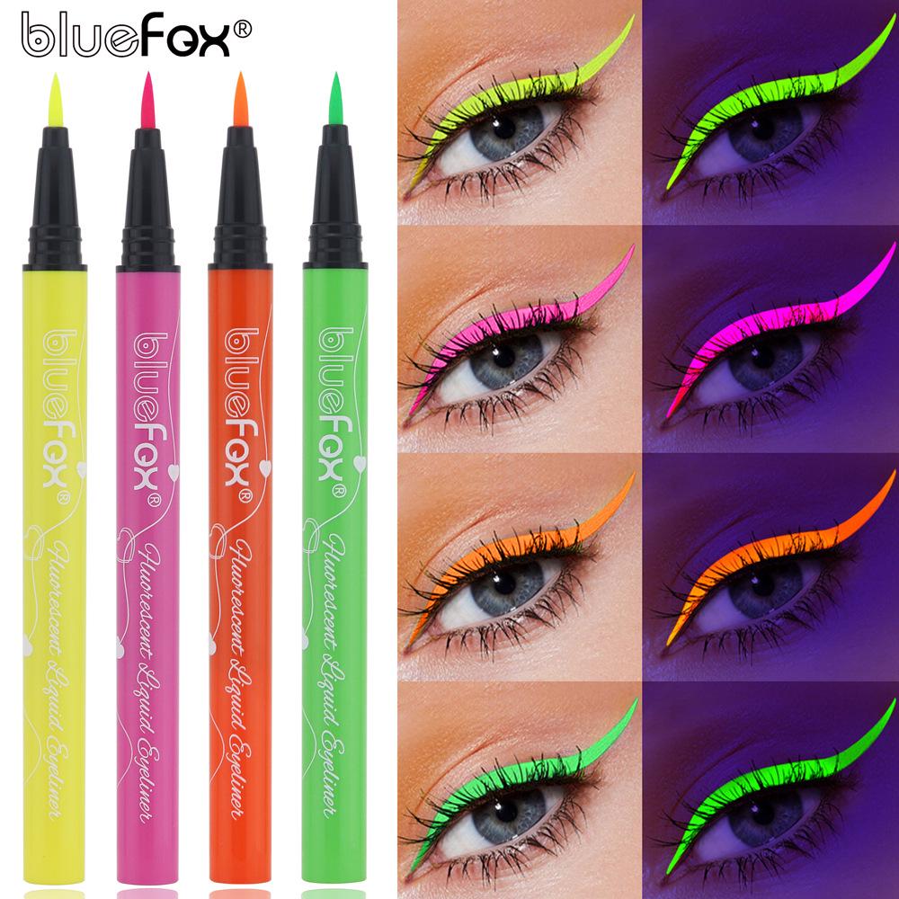 6-Color Halloween UV Glow Fluorescent Liquid Eyeliner Set - Long-lasting, Vibrant Shades