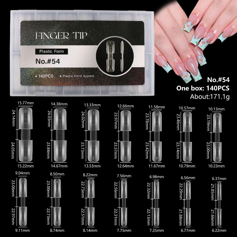 140Pcs 2 In1 Nail Dual Forms Quick Nail Extensions With Scale Crystal Armor Model Full Cover Tips Manicure Tool