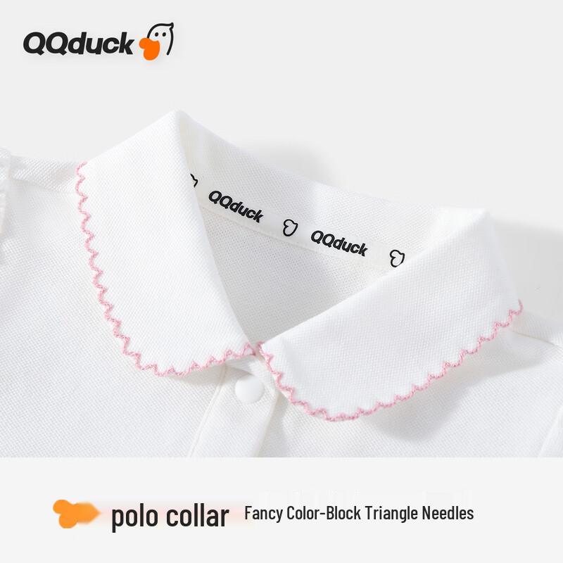 QQ DUCK Girls' Tulip Doll Collar Short Sleeve Polo T-shirt