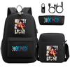 Large Capacity Schoolbag with Shoulder Strap; Student Three-piece Pencil Case Set