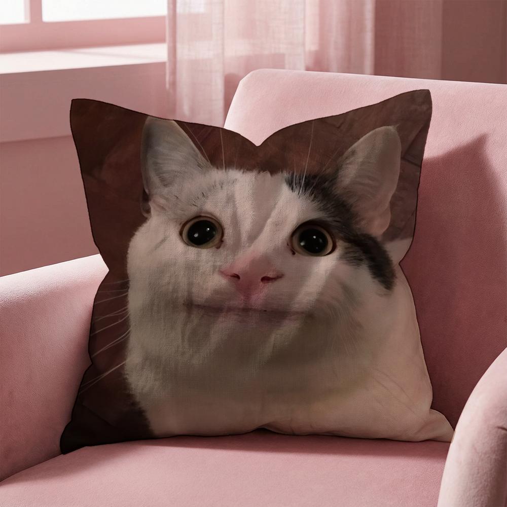 Pet Cat Funny memes Cushion Cover Multi-Scene Pillow Cover for Home & Car - Reversible, Soft & Durable for Daily Use