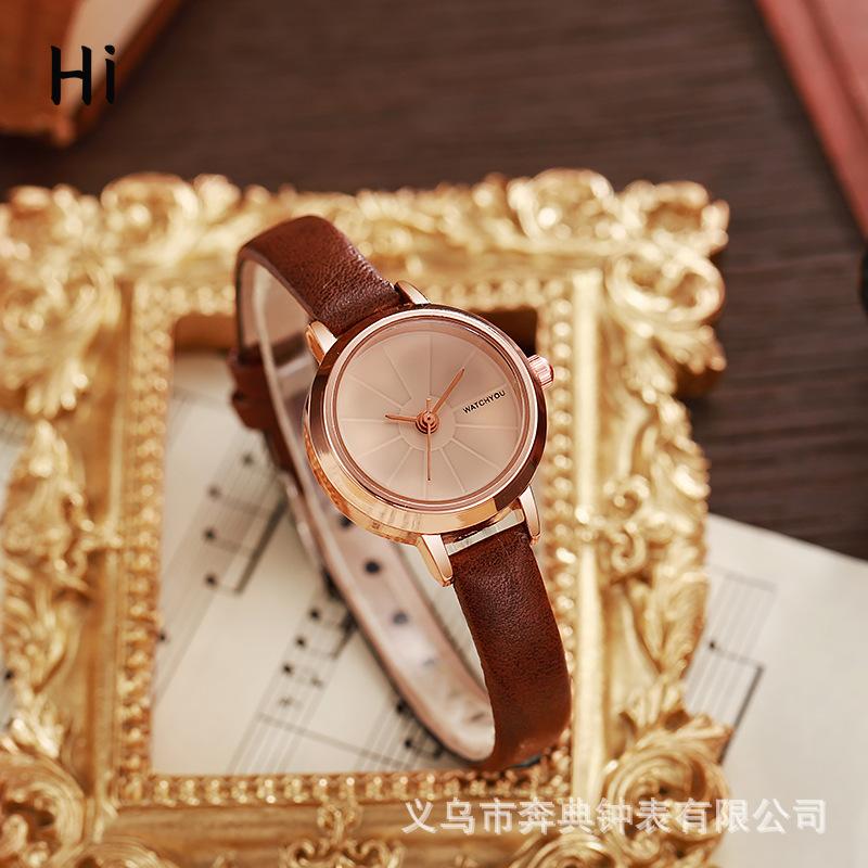 

Нишевые легкие роскошные женские кварцевые часы литературные и ретро студенческие женские часы простые и универсальные часы темно-коричневого