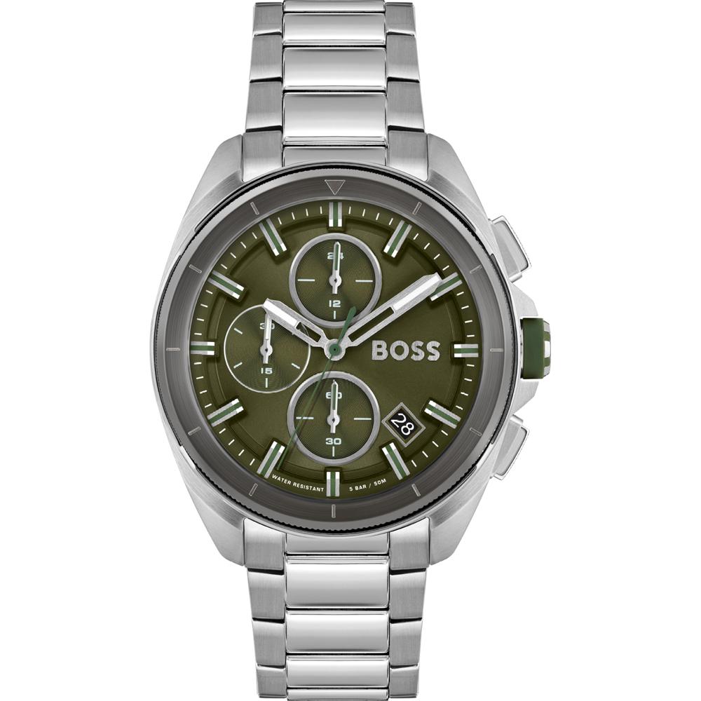 BOSS Volane Green Stainless Steel Silver Men s Quartz Watch 1513951 зелёный