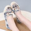 Trendy Ethnic Style Single Shoes 2026 New Mesh Breathable Flat Bottom Comfortable Soft Sole Women's Casual Vulcanized Shoes