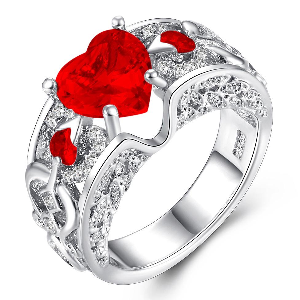 Princess Ring, Heart Ruby Engagement Ring, Ladies, Hand Accessories no. 5