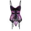 Sexy Lingerie Female Sexy Purple Slim One-piece Slim and Thin, Free of Pure Desire, Small Breasts and Big Vest