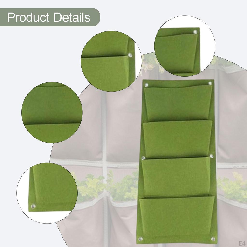 2 Pieces Hanging Grow Bags Flower Containers Non Woven Fabrics Wall Planters Pouch