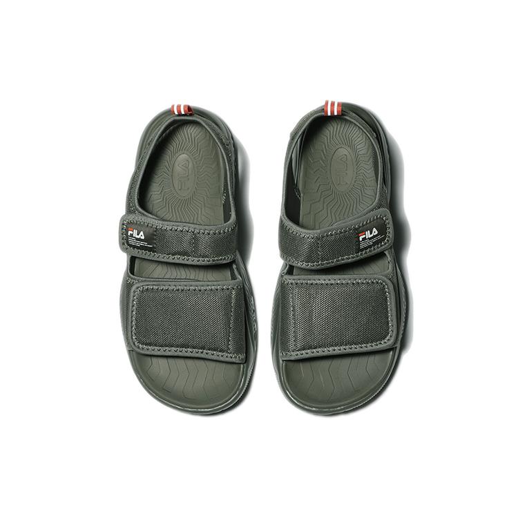 New FILA Thick Sole Velcro Green Korean Version Unisex Sandals 1SM01562D_207