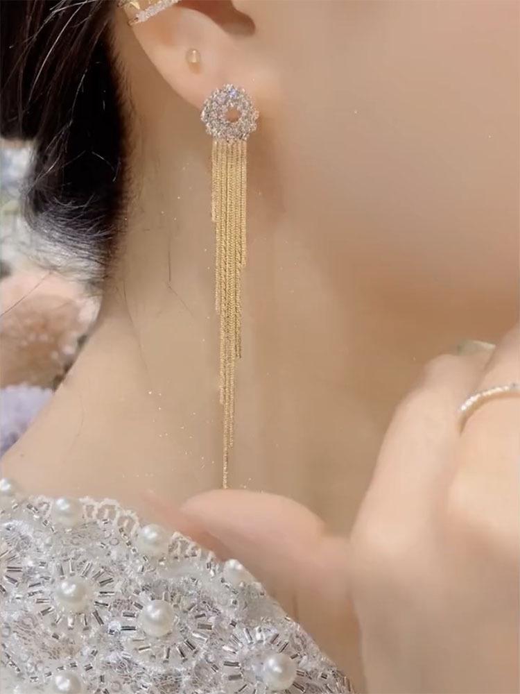 Elegante Quastenohrringe für Damen - Leichtes Luxus Silbernadel-Design