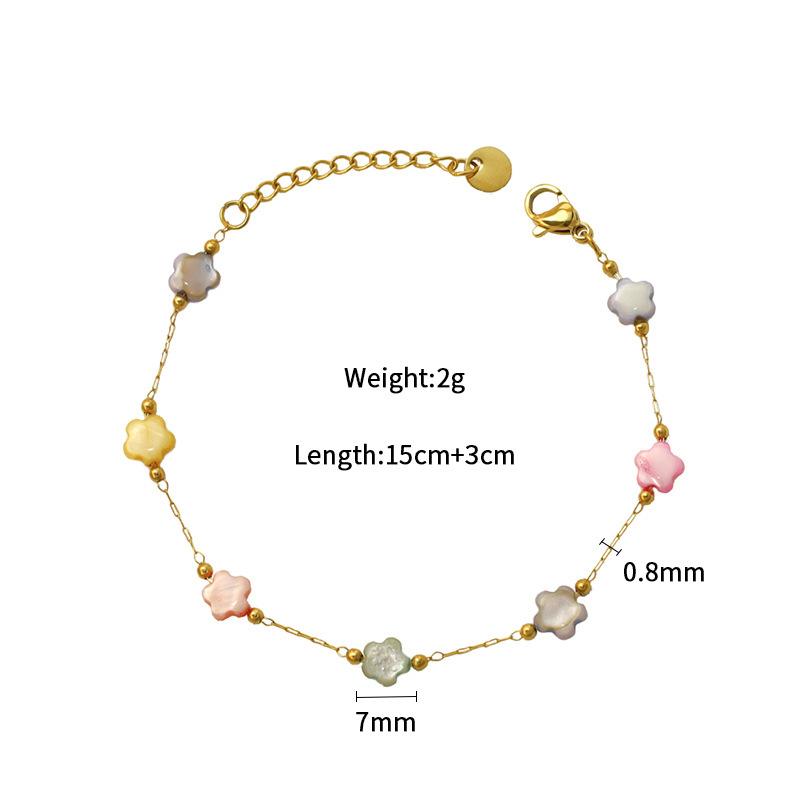 

Dopamine Polychromatic Geometric Pentagram Natural Gravel Bohemian Wind Titanium Steel Necklace