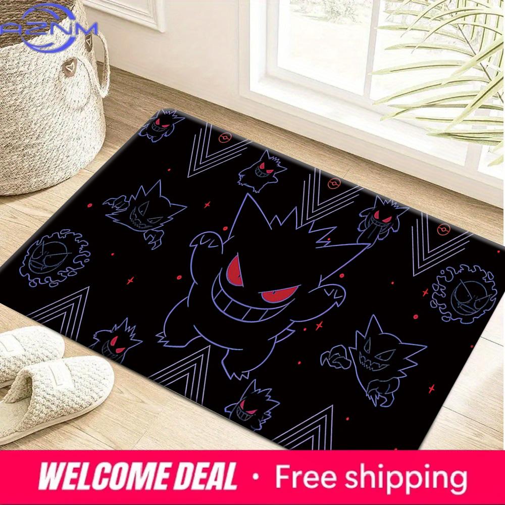 

Anime Pokemon Gengar Line Art Print Non-slip Doormat, Soft Absorbent Floor Rug for Bathroom Bedroom Entrance, Home Decor Carpet 40cm x 60cm
