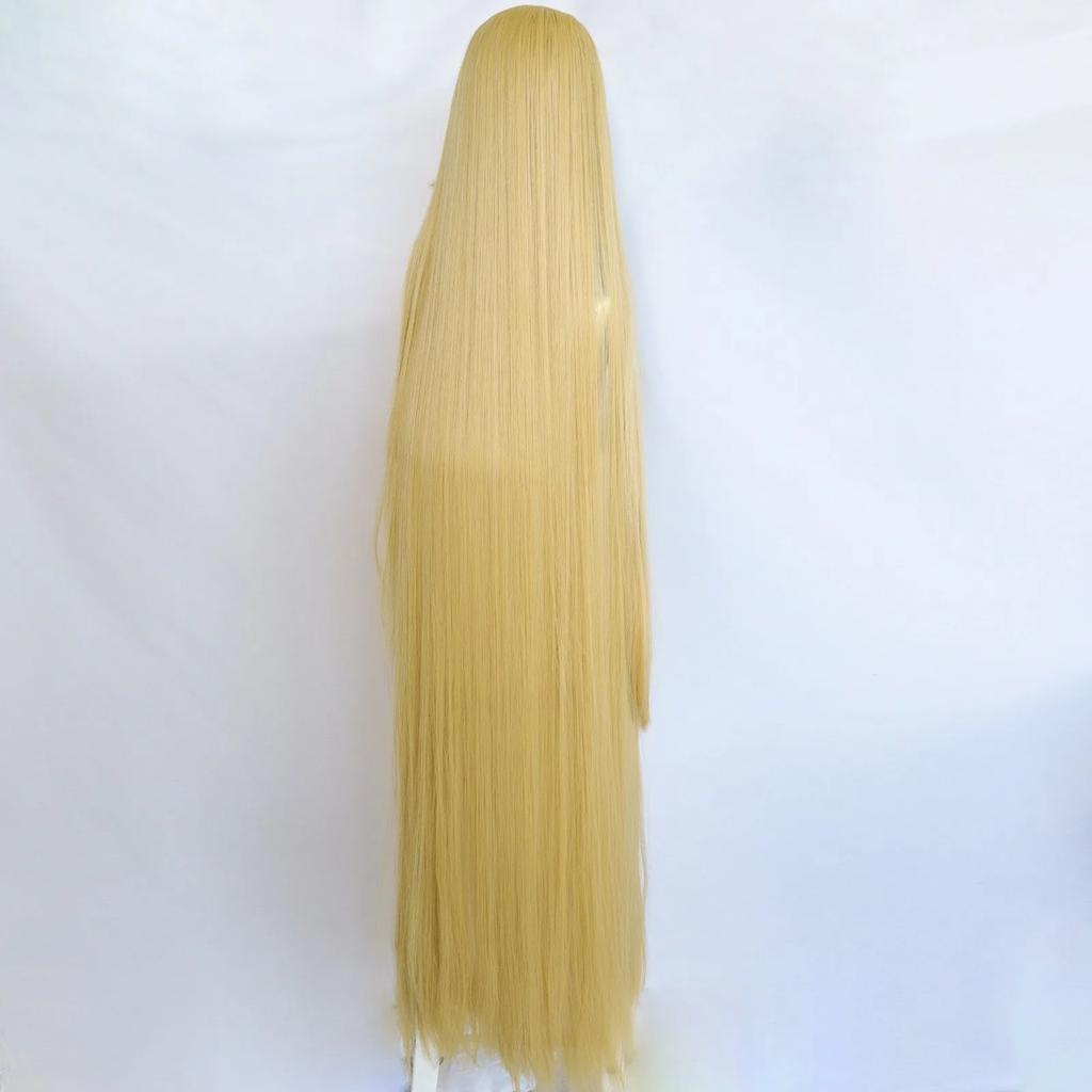 Halloween Damen Prinzessin Tangled Rapunzel Cosplay Perücke blondes Haar Rollenspiel Kostüme