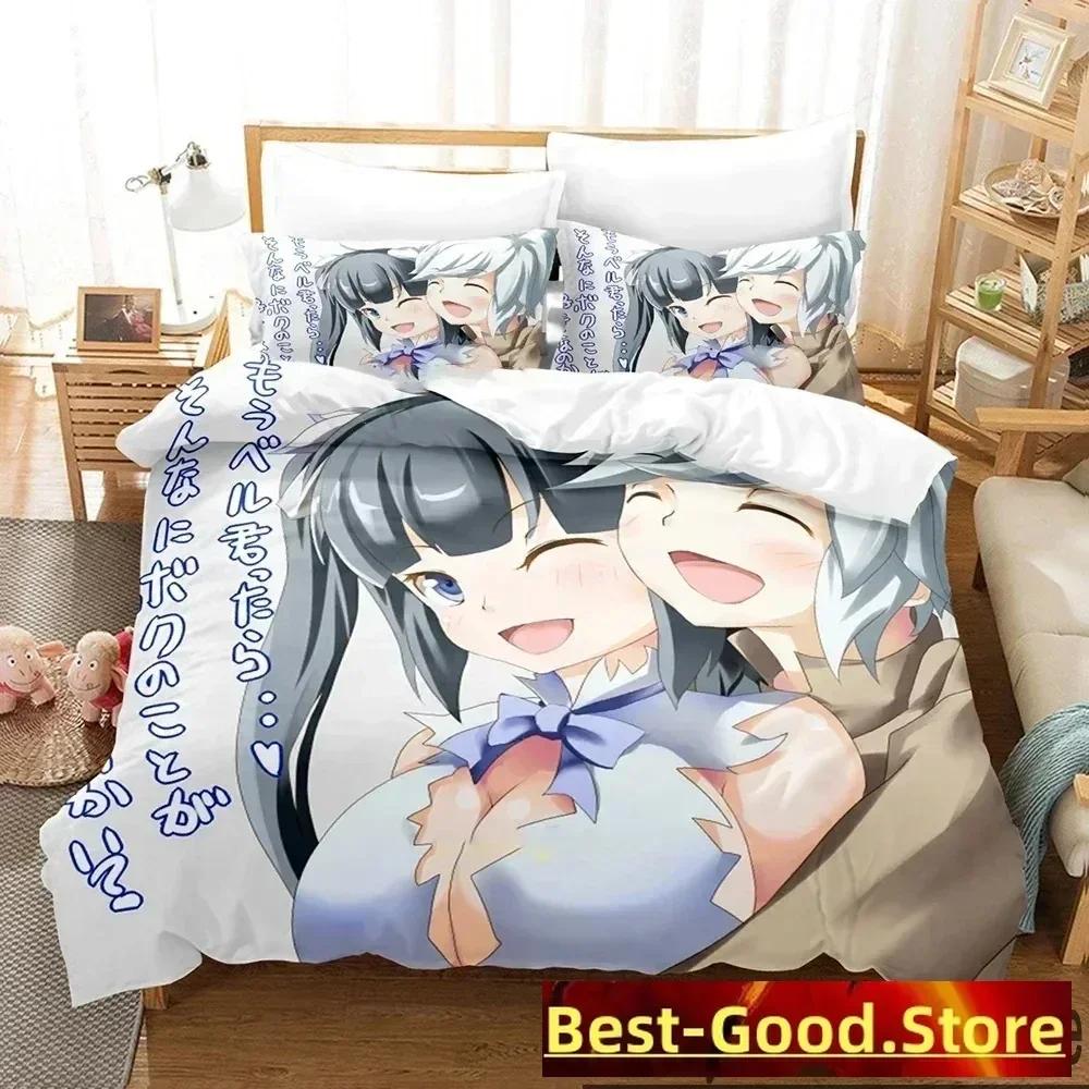 3D-print Danmachi Anime Hestia Sängkläder Set Tryckt Sängkläder Set Med Örngott Säng Påslakan Mjuk Queen King Size Sängkläder Hem