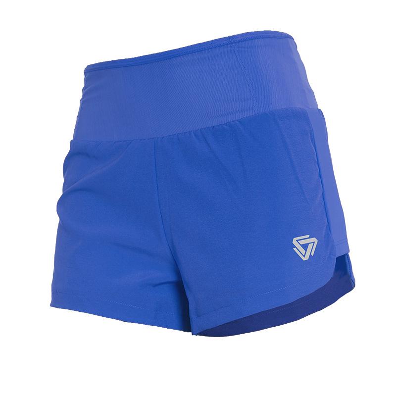 Women's Quick-Dry High-Waist Shorts with Zipper Pocket & Anti-Exposure Lining for Running & Fitness