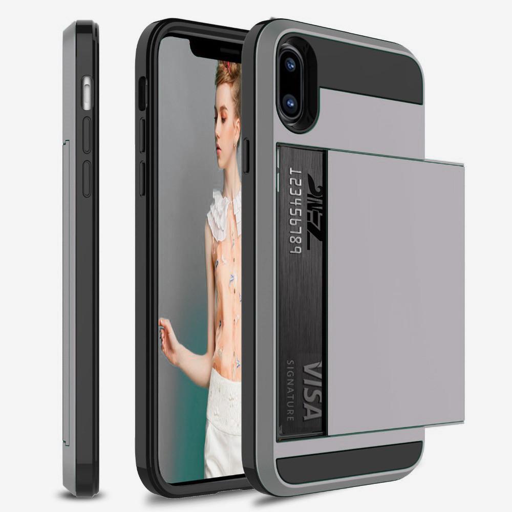 Hybrid-Rüstungs-Hülle für iPhone 14 13 Pro Max Brieftaschen-Hülle Kartenhalter Stoßfester Gummi-Stoßfänger Abdeckung für iPhone 14 Plus Hülle