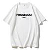 Prosecco Letter Pattern Printed T-shirt Women's Summer Large Women's Clothing Elegant O-Neck Cotton Women's Top Y2k