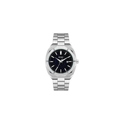 BUREI Men's Analog Quartz Watch Waterproof Black Simple Business Casual Luminous Wristwatch