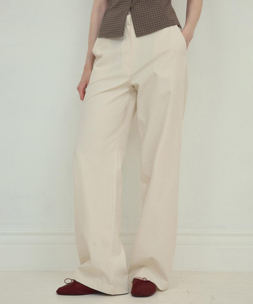 Aueonoseuteljia Mono Basic Straight Cotton Pants_Beige(O25-Pt02)