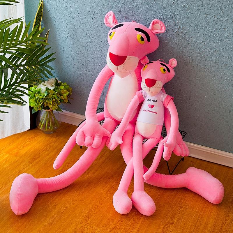Peluche Pantera Rosa, Adorabile Morbido Peluche Leopardo a Pelo Corto, 60/80/100 cm