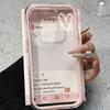 Simple White Heart Pattern 2 in 1 Candy Color Clear Phone Case For iPhone 11 12 13 14 15 16 17 Pro Max Plus Air Silicone Cover