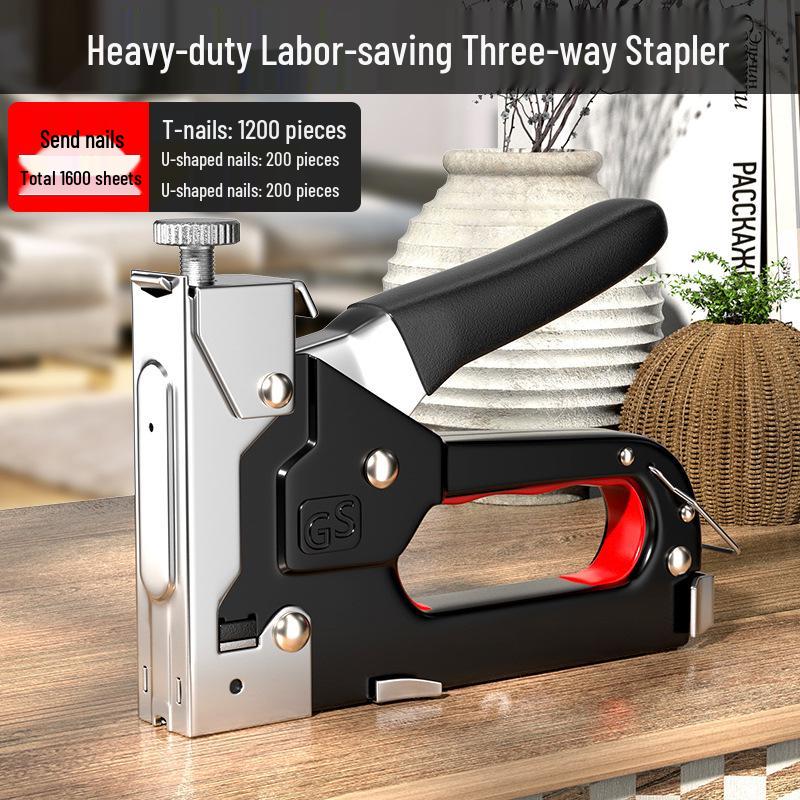 U-Shaped Manual Nail & Stapling Gun for Bookbinding and Woodworking