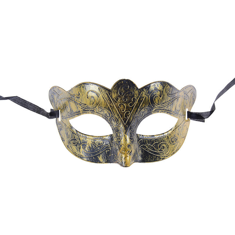 Retro Men Halloween Starožitná stříbrná Zlatá benátská Mardi Gras Masquerade Party Plesová maska
