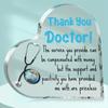 2D Flat, Heartfelt Thank You Doctor Gift - Heart Shaped Acrylic Desk Decor Sign with World Map & Stethoscope Design, Contemporary Office/Home Decor Fo