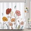 Rideau de douche floral bohème colibris fleur papillon plantes feuilles oiseau décoration de salle de bain moderne tissu rideau de bain avec crochets