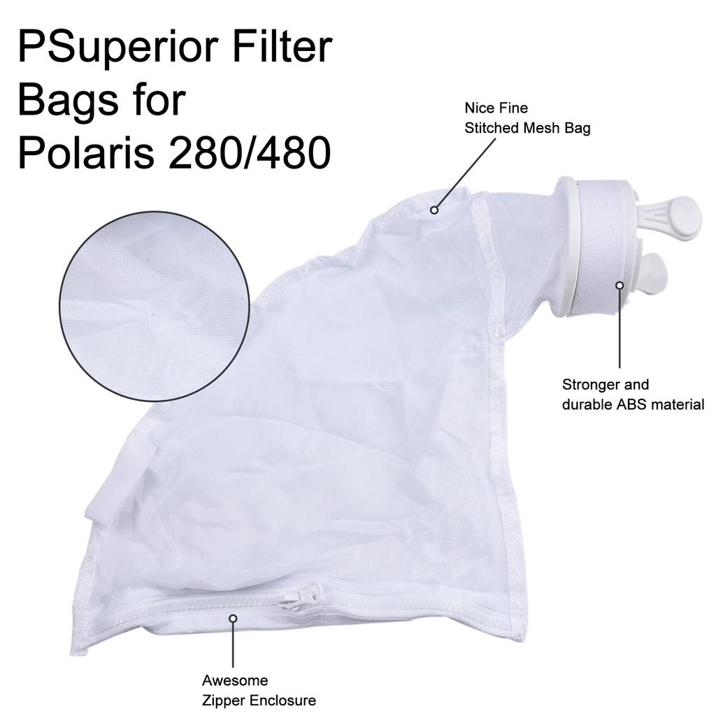 2er-Pack Tasche mit Reißverschluss Poolreiniger-Taschen Allzweck-Filterbeutel für Polaris 280 480 Teil K13 K16 Schwimmbecken Reiniger-Taschen Zubehör