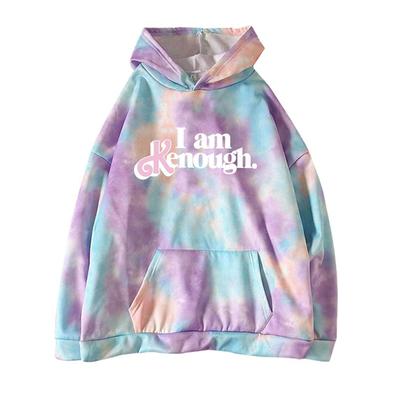 Ik ben Ken Enough Hoodies Tie Dye Letter Gedrukt Ik ben Kenough Sweatshirts Casual tops met lange mouwen voor heren Dames