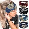 Bohemian Retro Yoga Headband - Wide-Brimmed, Sweat-Absorbent, Elastic Cotton Hair Accessory